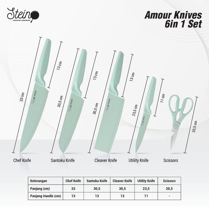 Stein Set Diamond Amour Knives 6 in 1 5