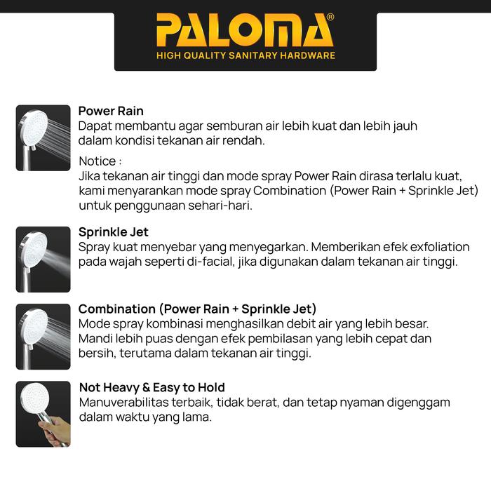 Paloma Hardware PALOMA Hand Shower 3 Mode HSP1302