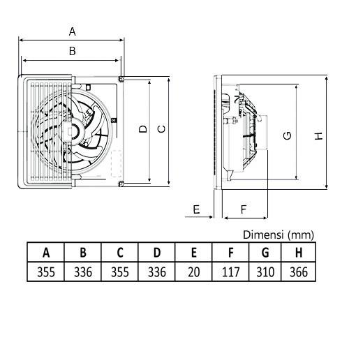 KDK Ceiling Exhaust Fan Plafon 3