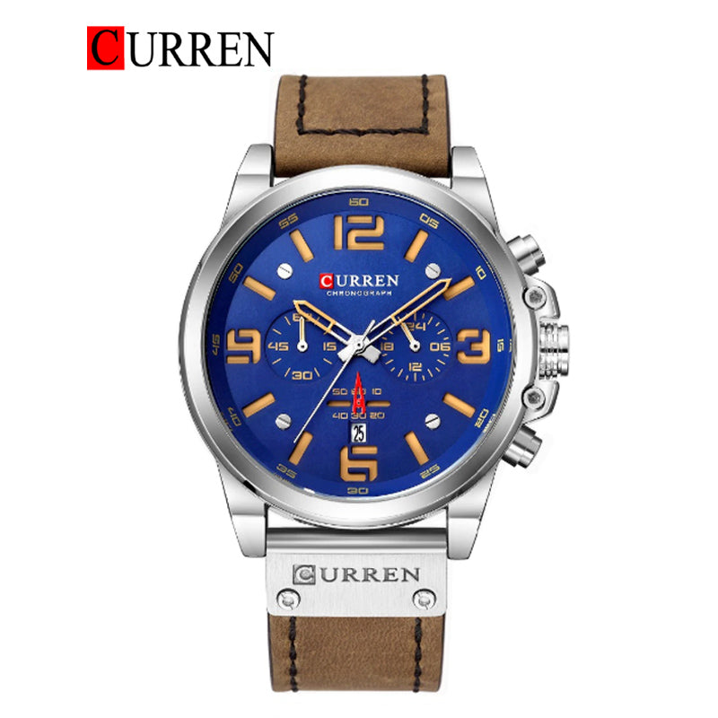 Curren Original Brand Leather Straps Wrist Watch for Men 8314