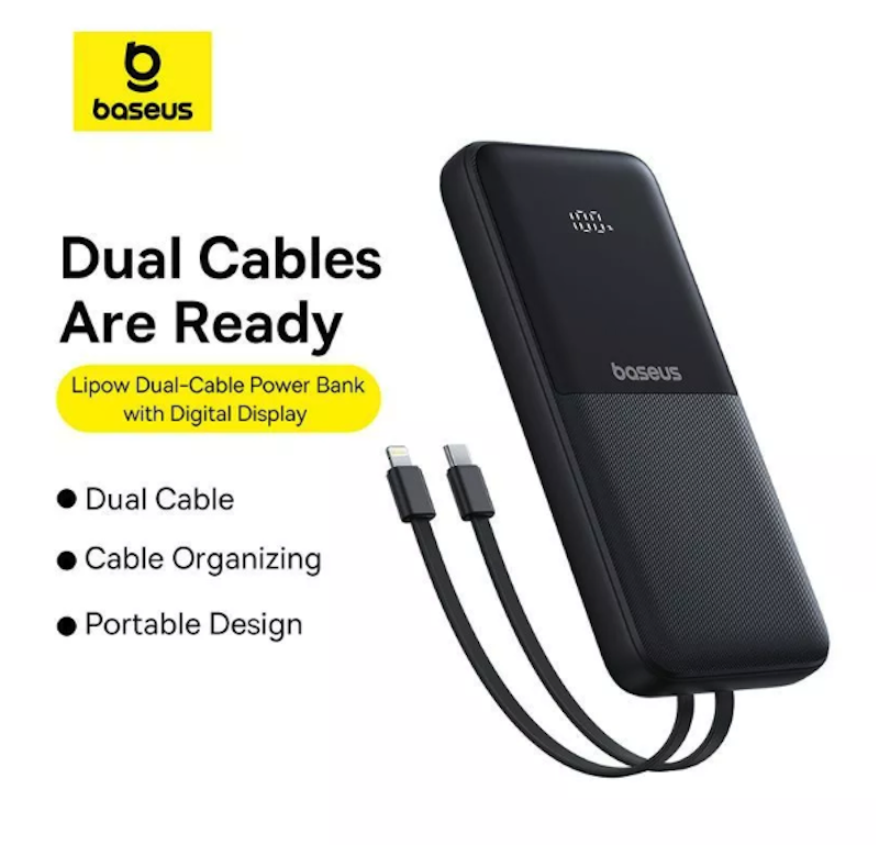 Baseus Lipow Dual-Cable Power Bank 20000mAh