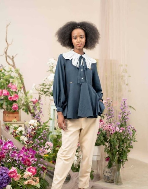 Wearing Klamby Oxford Blouse