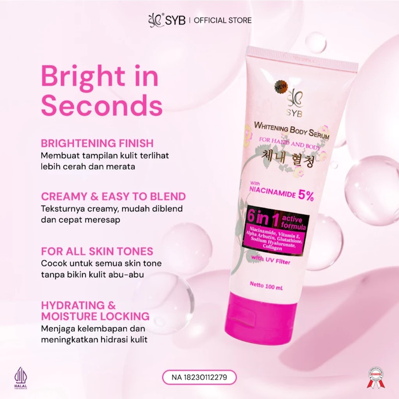 SYB Whitening Body Serum With Collagen + 5% Niacinamide 3