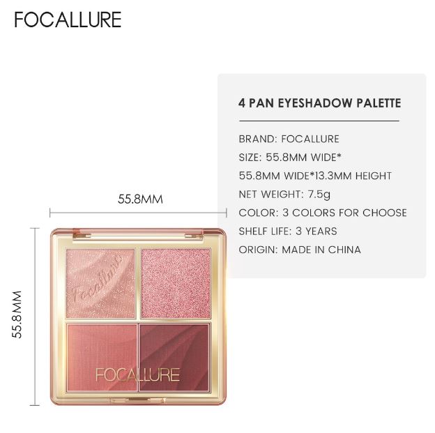 Shimmer Eyeshadow Palette 4 Shades Amber Gold 5