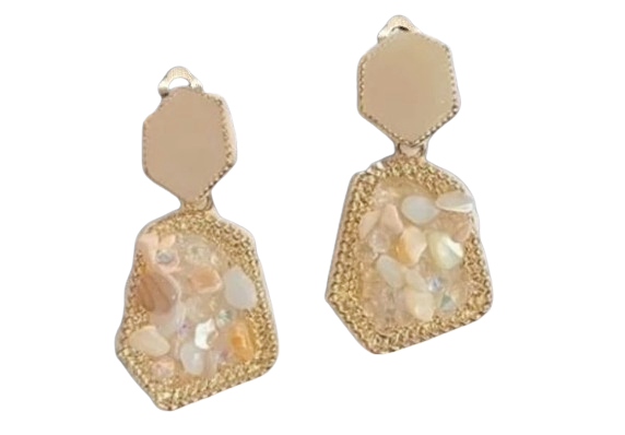 Anting Hijab Segi 5 Diamond Batu Warna Peniti ｜ A119