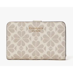 Spade Flower Coated Canvas Compact Wallet