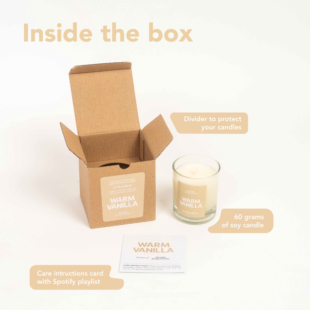Warm Vanilla Scented Soy Candle