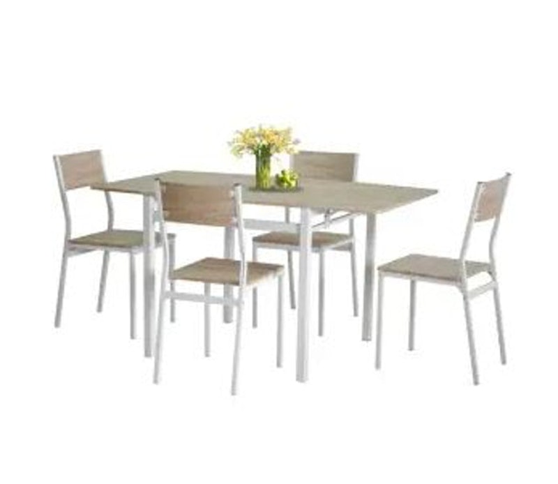 ZEVA EXTENDABLE TBL SET W/ 4 CHAIRS OAK 2