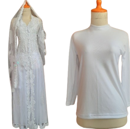 Kebaya Akad Full Payet Selendang Manset