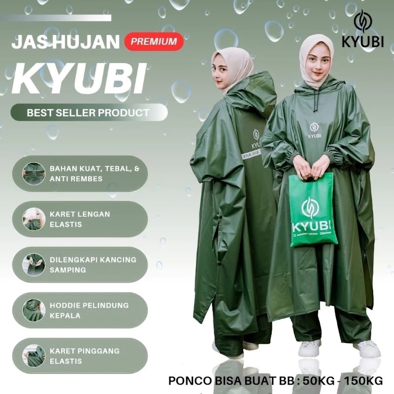 Kyubi Setelan Jas Hujan Ponco+Celana 5