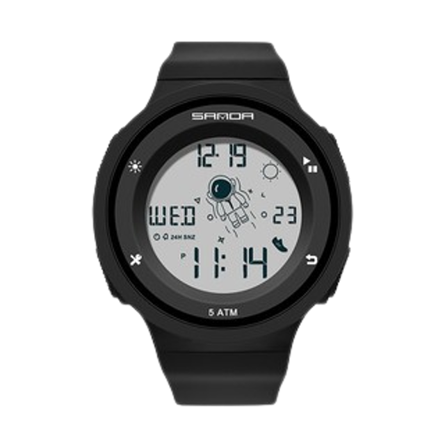  Jam Tangan Wanita Pria Digital Tali Rubber Shockproof Antiair ｜ 2121