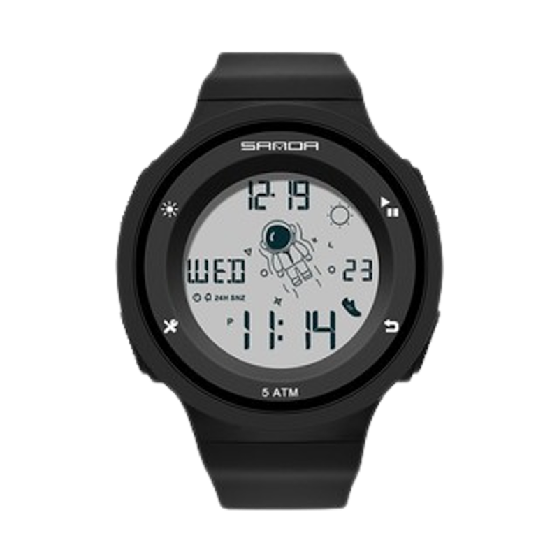 Jam Tangan Wanita Pria Digital Tali Rubber Shockproof Antiair 1