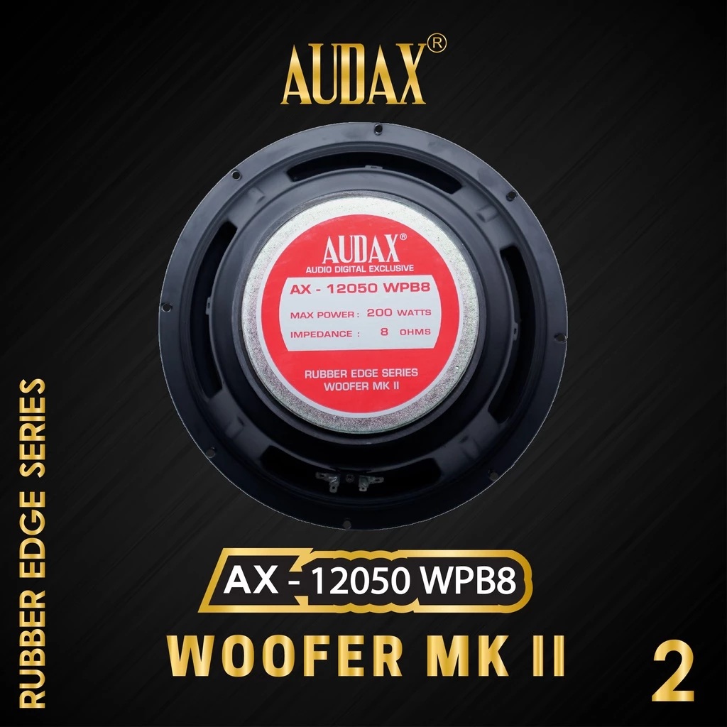 Audax Speaker Pasif 12" Rubber Edge Series Woofer MK II  AX-12050 WPB8 