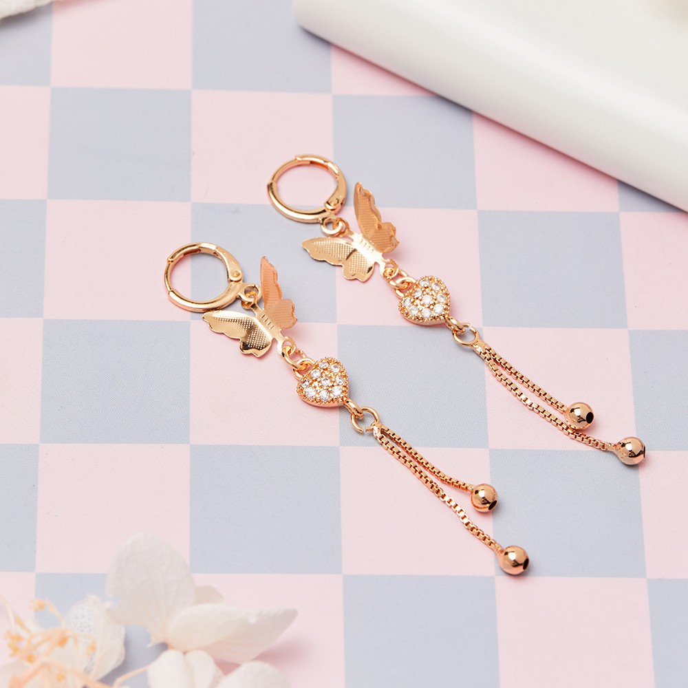 Lanme Jewelry Anting Panjang Kupu-kupu  Y392
