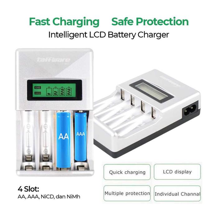 Taffware Charger Baterai 4 Slot LCD Display 2