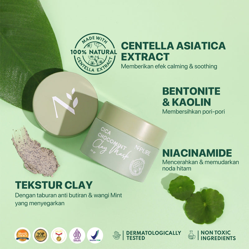Penta Natural Kosmetindo N'PURE Cica Chocomint Clay Mask