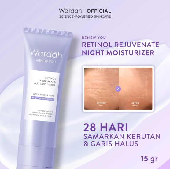 Paragon Technology and Innovation Wardah Renew You Retinol Microcaps Matrixyl™ 3000 Lift & Rejuvenate Night Moisturizer