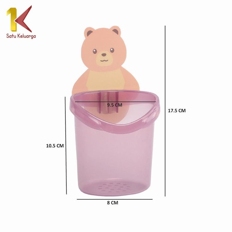 Satu Keluarga Rak Tempel Tempat Sikat Gigi Bear 4