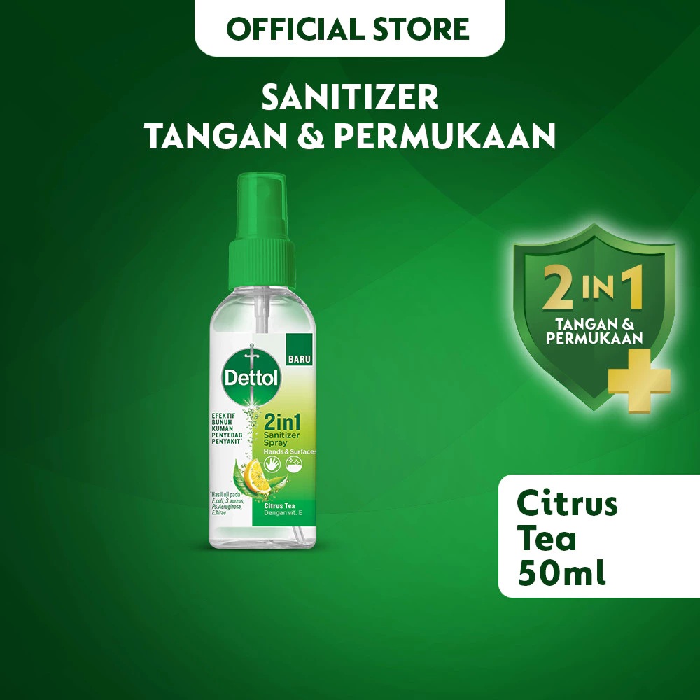 Reckitt Benckiser Indonesia Dettol 2 in 1 Sanitizer Spray Citrus Tea