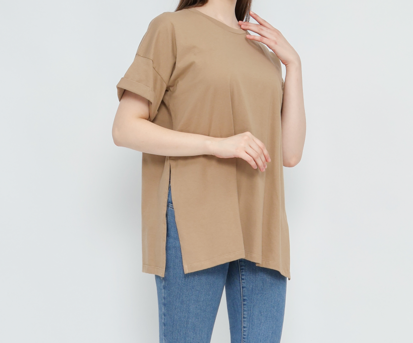 Zalmoreindo Garmen Industri Zalmore Luma Cotton Oversize T-Shirt with Slit Premium Cotton