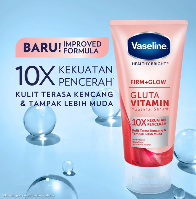 Unilever Indonesia Vaseline® Healthy Bright​™ Firm+Glow Gluta Vitamin Youthful Serum 