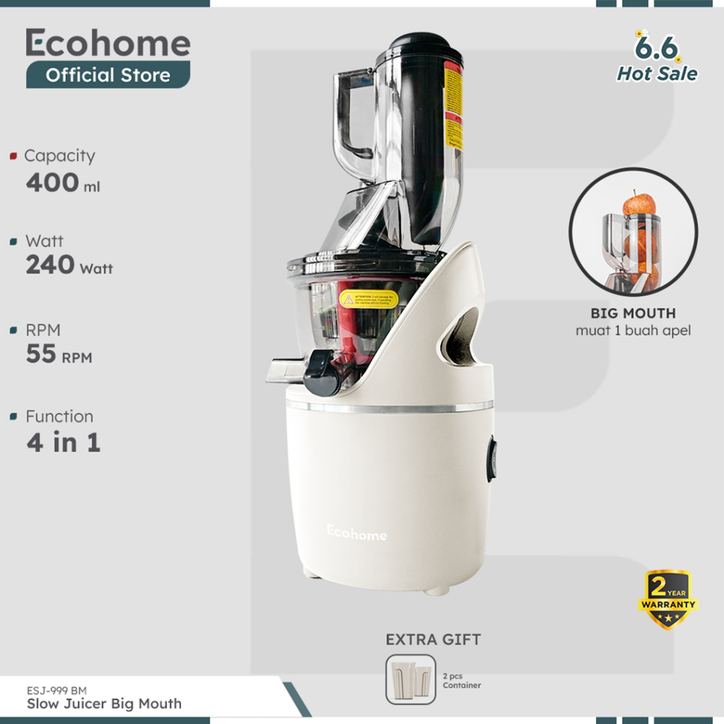 Kawano Pilar Mandiri Ecohome Slow Juicer Big Mouth ESJ-999BM