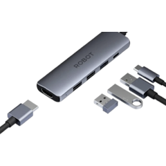 ROBOT Multiport 5 in1 USB Type C HUB Adapter