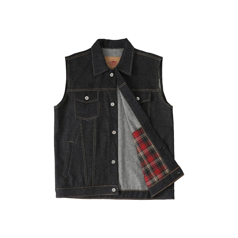 ETERNALWORKS Vest Denim Jacket Boston Dark Indigo 3
