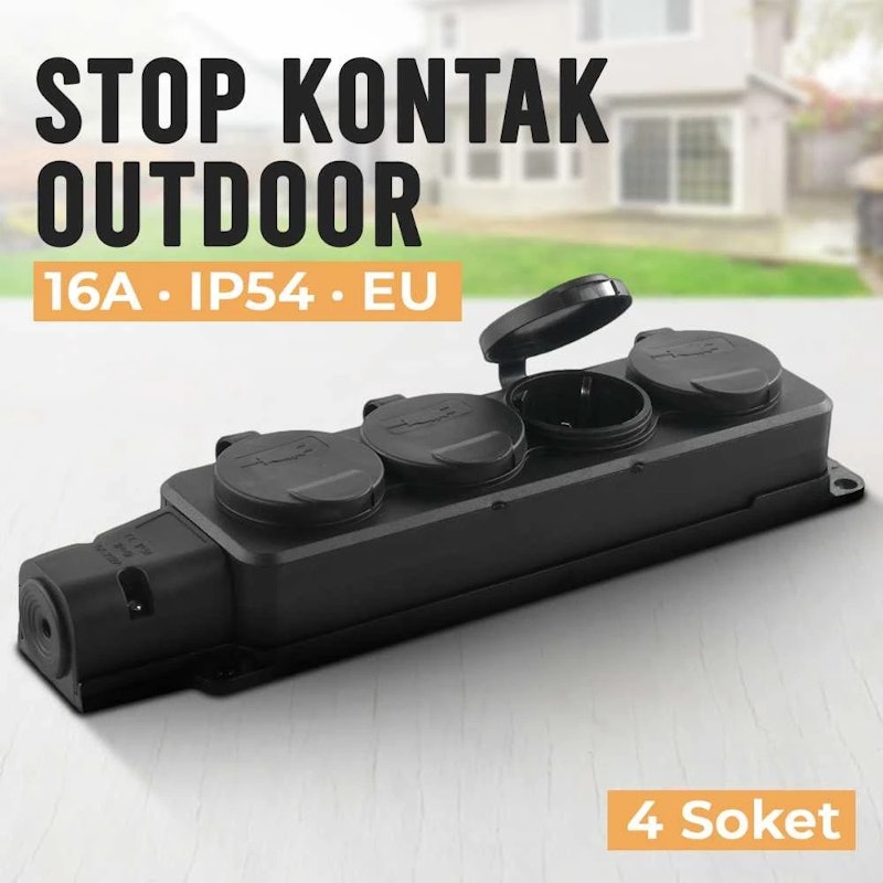 TANXIS Stop Kontak Terminal Anti Air IP54 4 Socket 4