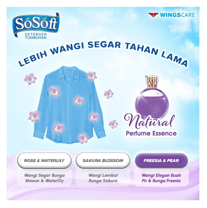 SoSoft Deterjen Cair Freesia & Pear Botol 5