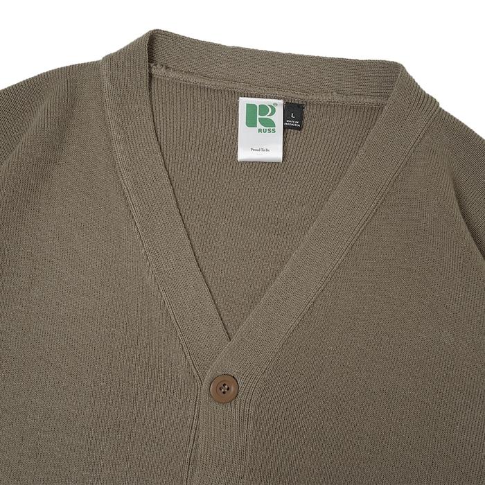 Gaya Kasual Indonesia Russ & Co Sweater Cardigan Knitting Rajut Tweed Brown