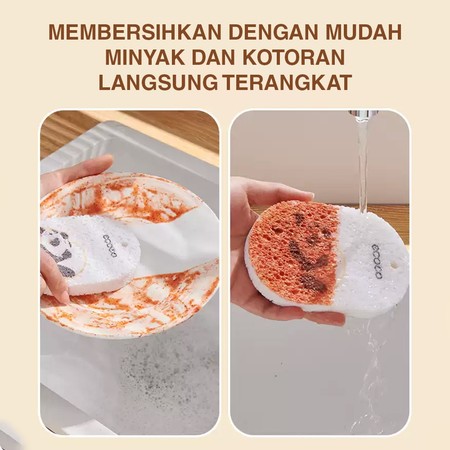 ECOCO Panda Dishwashing Cotton 3