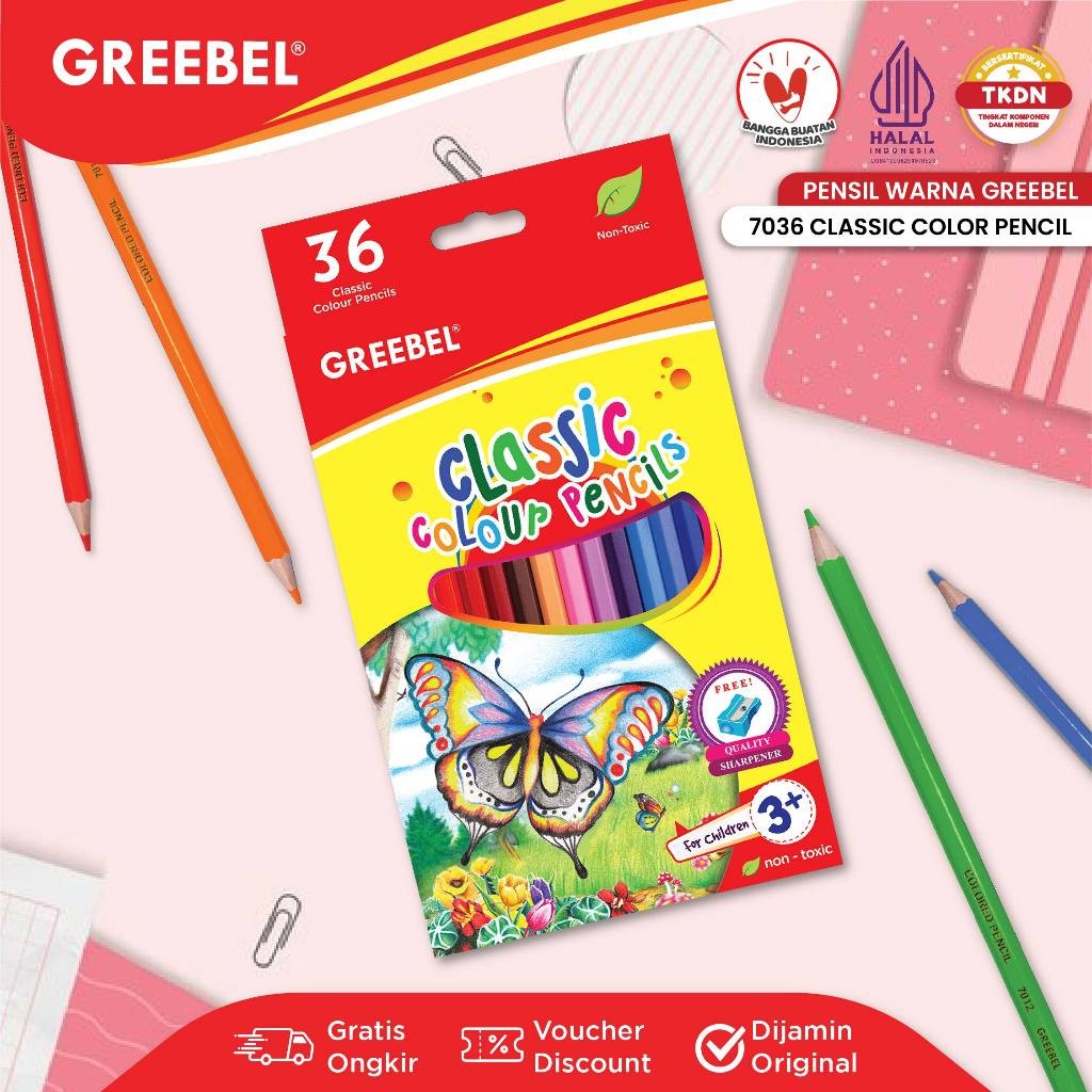 Suryamas Cipta Sentosa GREBEEL Classic Colour Pencils 7036