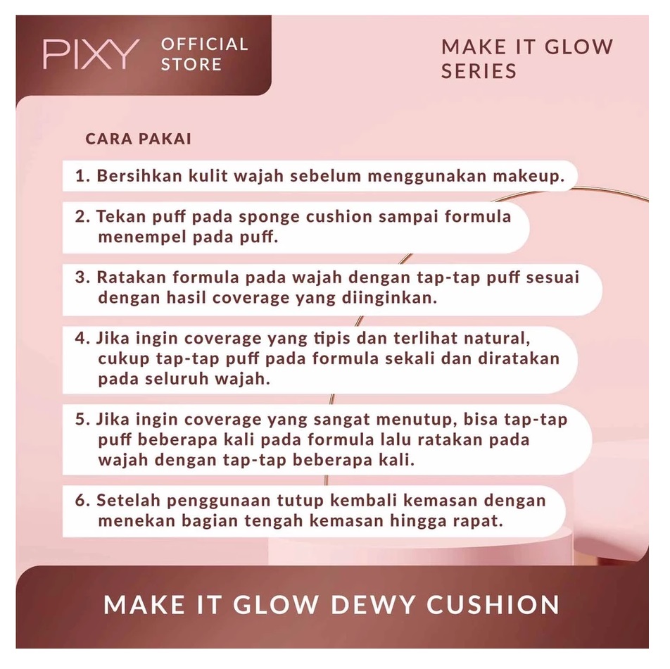 Mandom Indonesia PIXY Make It Glow Dewy Cushion 201 Neutral Beige