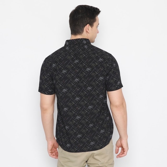  Code Male Kemeja Pria Pendek Motif Abstract Slim Fit Art1306