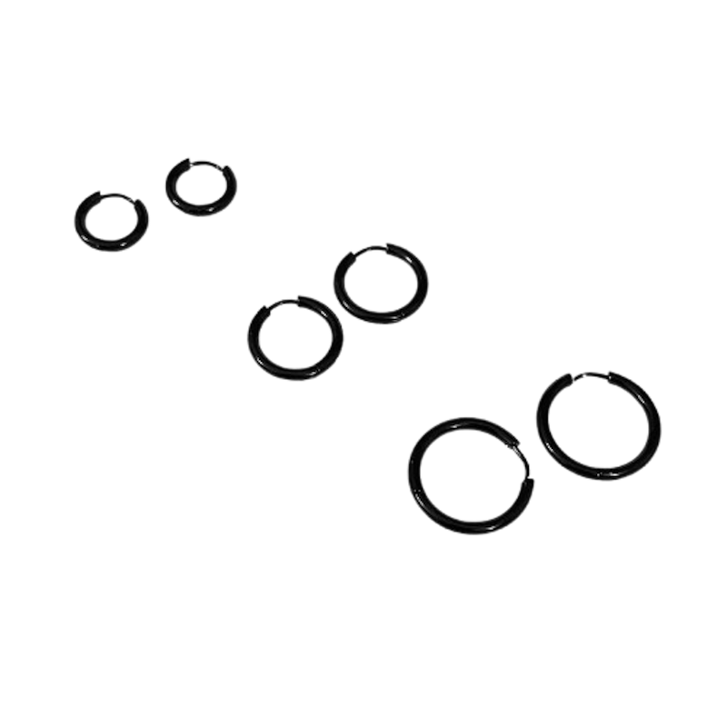 The Goats Dept Stainless Black Loop Earring 1