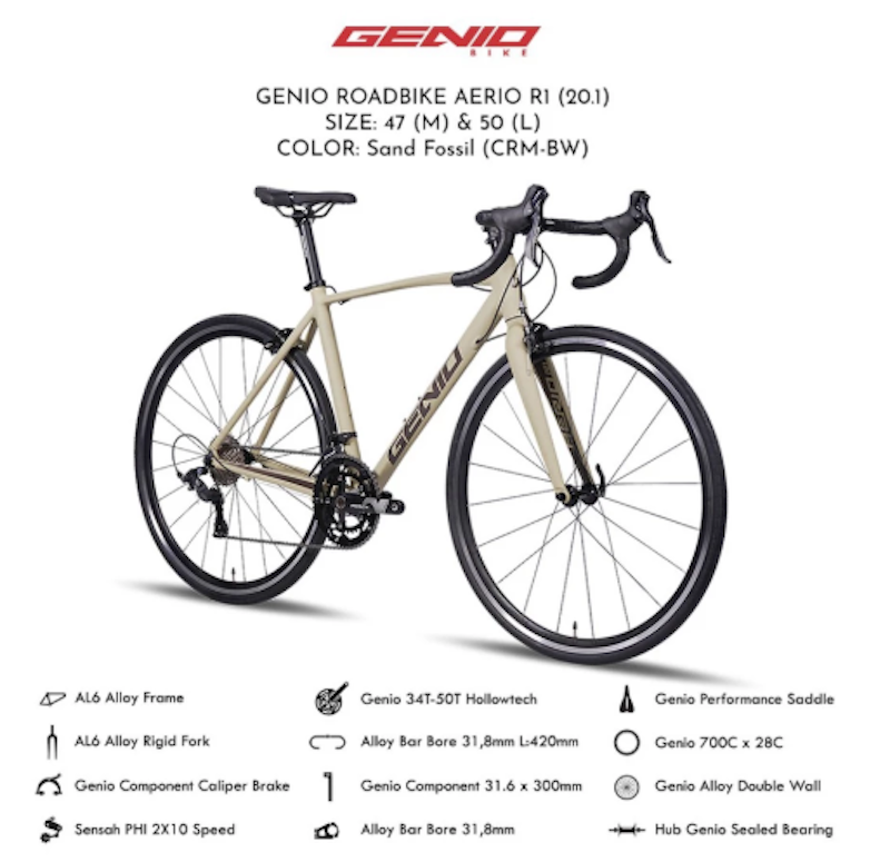 Genio Roadbike Aerio R1 47 (M) 2