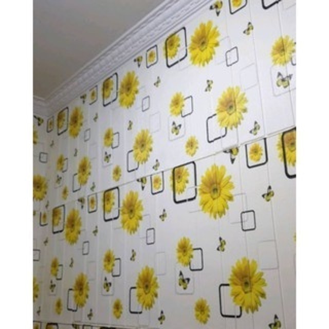 Wallpaper Sticker Foam Timbul Motif Bunga Matahari 