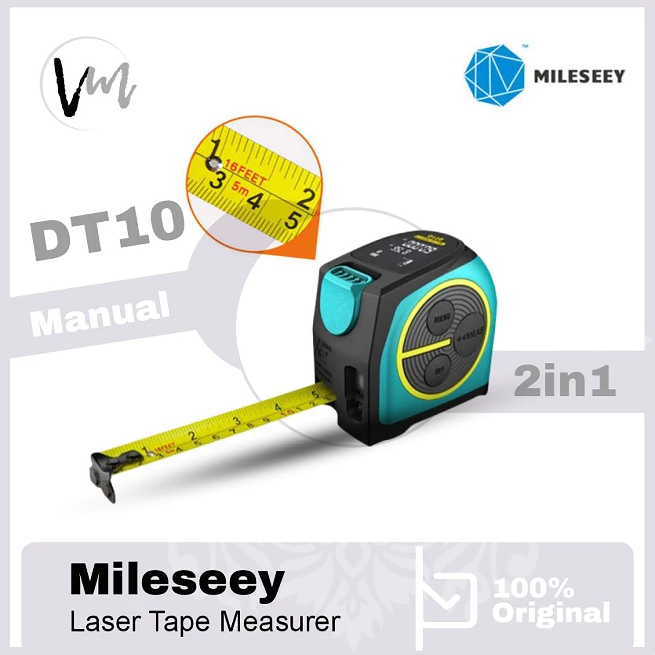 Shenzhen Mileseey Technology Mileseey 2 in 1 Laser Tape Measurer DT10