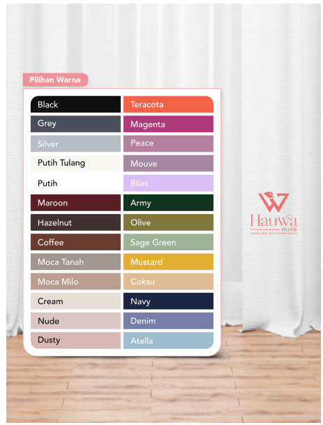  Hauwa Hijab Segitiga Instan Oval Jersey