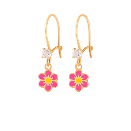 Semar Nusantara Anting Emas Anak Baby Colour Poppy Flower 10K