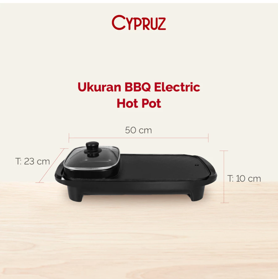 Cypruz Grill Pan BBQ Hotpot 2 in 1 2