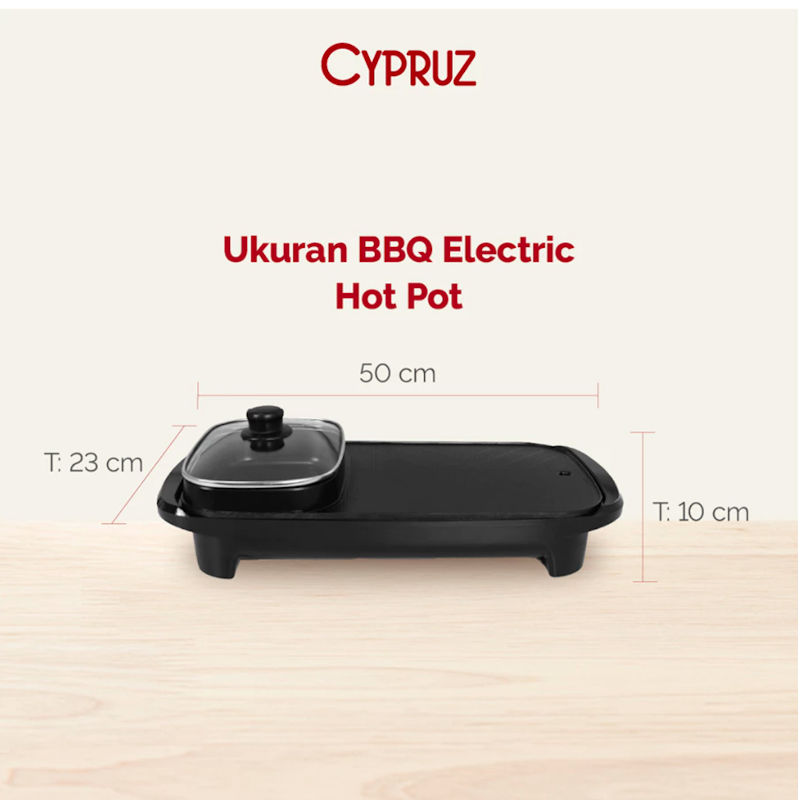 Cypruz Grill Pan BBQ Hotpot 2 in 1 2