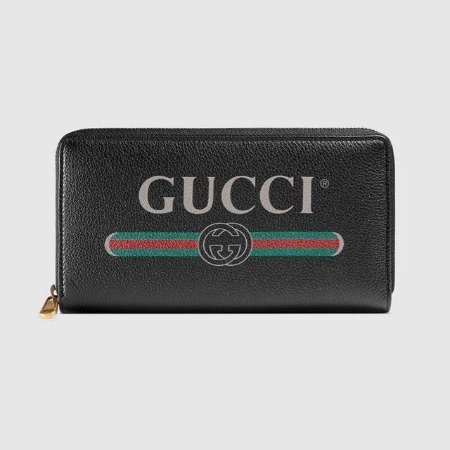 Gucci Print Leather Zip Around Wallet ｜ Style ‎496317 0GCAT 8163