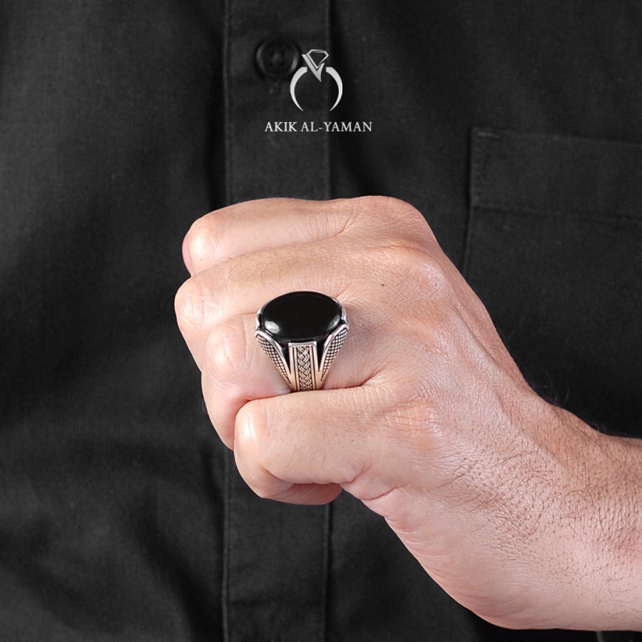 Cincin Batu Akik Yaman Habasyi dengan Ring Perak