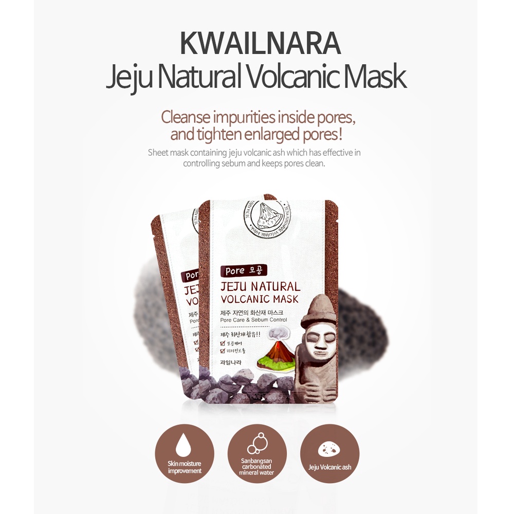  Kwailnara Jeju Natural Sheet Mask Volcanic Ash