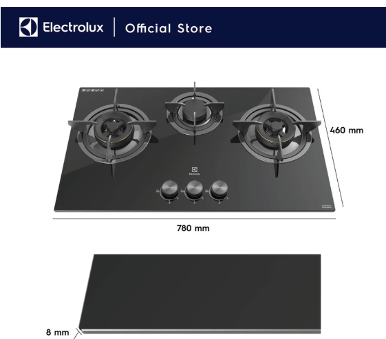 Electrolux Electrolux Kompor Gas Tanam UltimateTaste 300 dengan 3 Tungku 78cm EHG7330BE