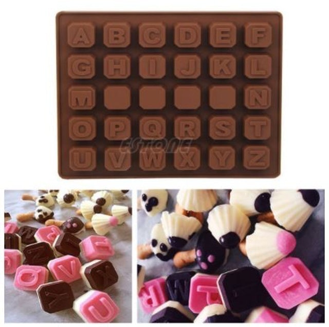 Cetakan Cokelat Abjad ABCD 3