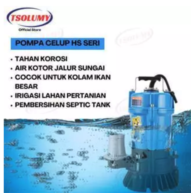 Somy Industri Indonesia Tsolumy Pompa Celup Air Kotor  HS 2.4-500W