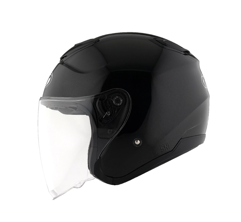 KYT Kyoto R Solid Black Glossy 1